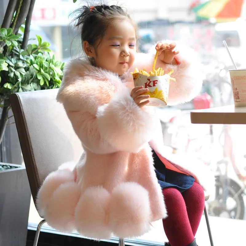 

NEW FASHION CHILDREN WINTER COAT GIRL FAUX MINK FUR COAT FOX FUR COAT THICK WARM OVERCOAT FOR GIRL