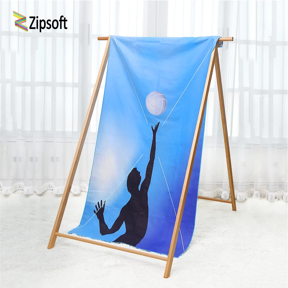 

Zipsoft Beach Towel Microfiber Quick Dry Volleyball Pattern Large Size 80*160cm Printed Camping Traveling Sports Swimming Bath