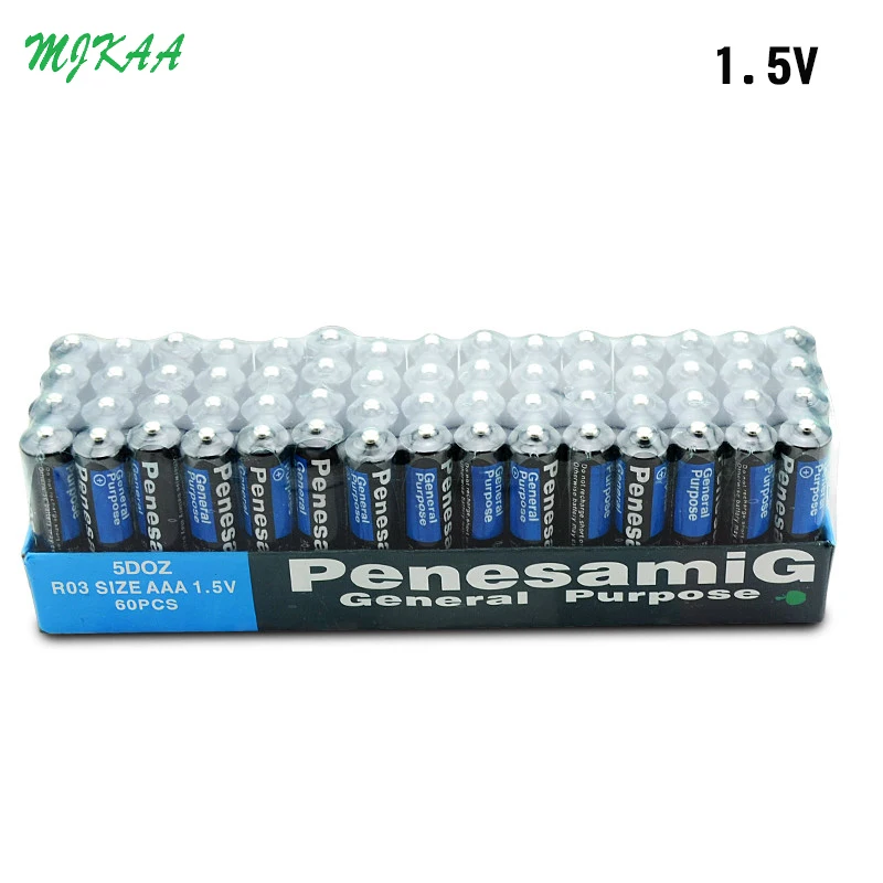 

60pcs AAA 1.5V Carbon Dry Battery Safe Strong Explosion-proof 1.5 Volt AAA Batteries UM4 Bateria No Mercury