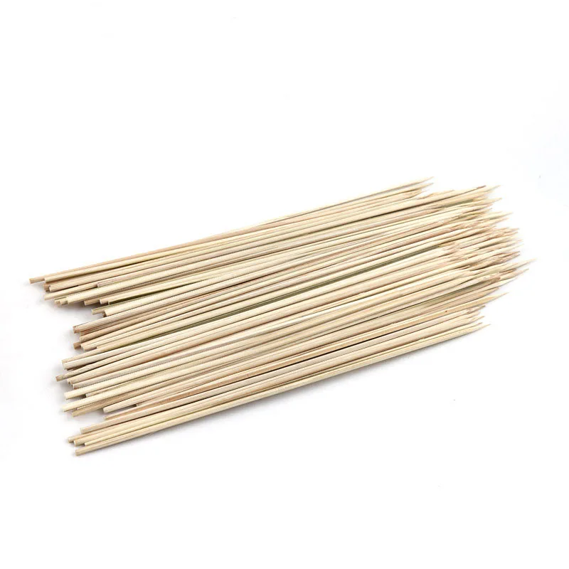 100-200pcs BBQ Tools Long Bamboo Skewers sticks BBQ Candy stickers Twister Cotton Floss BBQ Accessories Restaurant 30CM *2.5MM