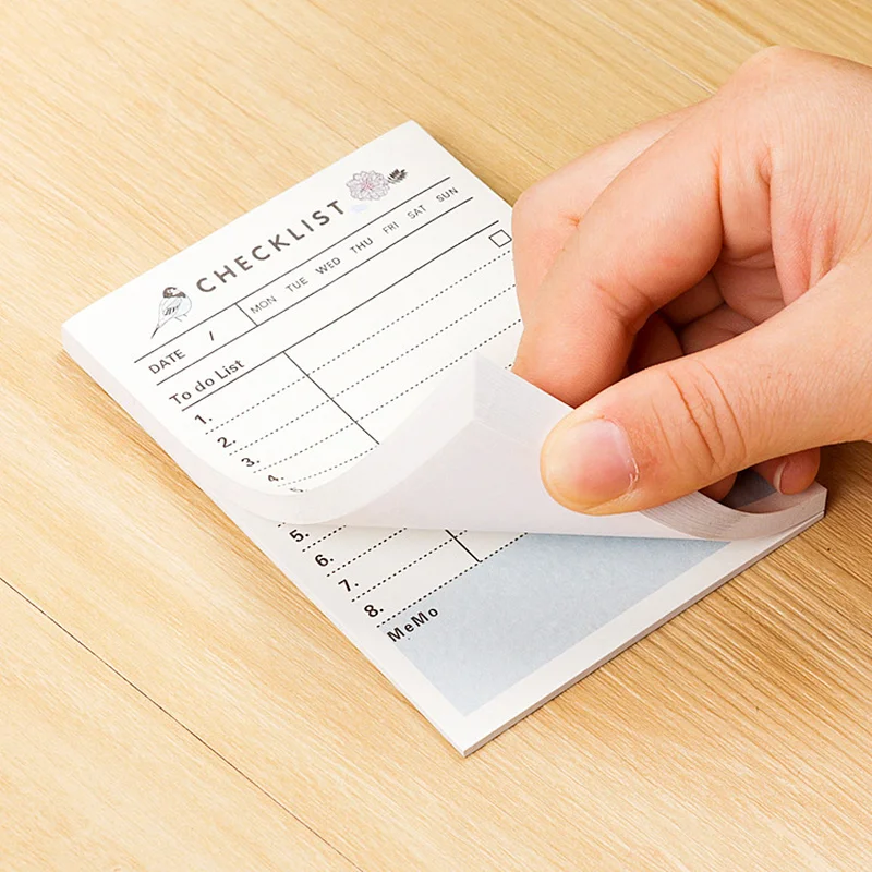 1 Pcs Creative Students Tearable Work Plan Message Sticky Notes Memo Pad Office Accessory School Supplies