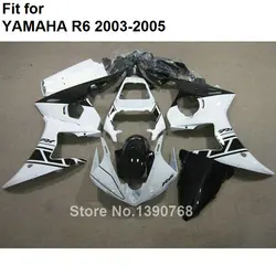 Top selling motorcycle fairing kit for Yamaha white black YZFR6 2003 2004 2005 fairings set YZF R6 03 04 05 BC70