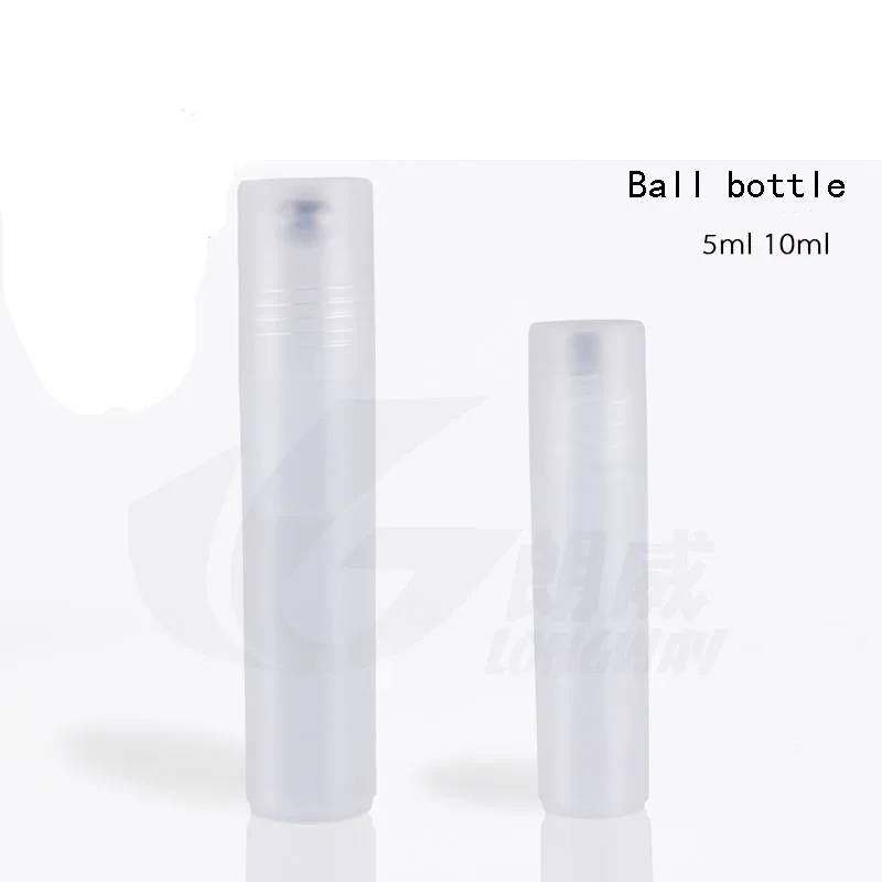 

free shipping 5ml 10ml (50pcs/lot) imported PP ball bottles with metal ball cosmetic bottles Cream bottles,perfume bottle