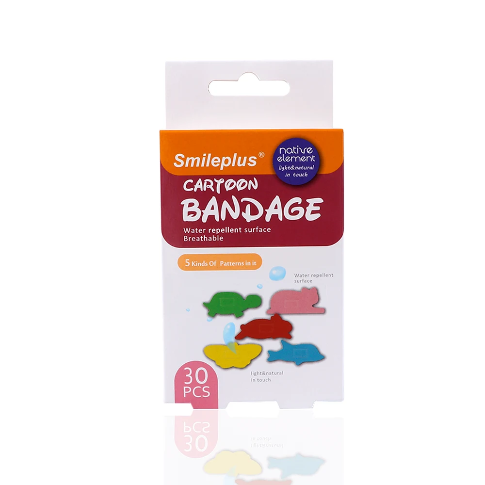 30Pcs/Pack Cute Waterproof Cartoon Animal Children Bandage Wound Emergency Anti-Bacterial Dressing Band-Aids