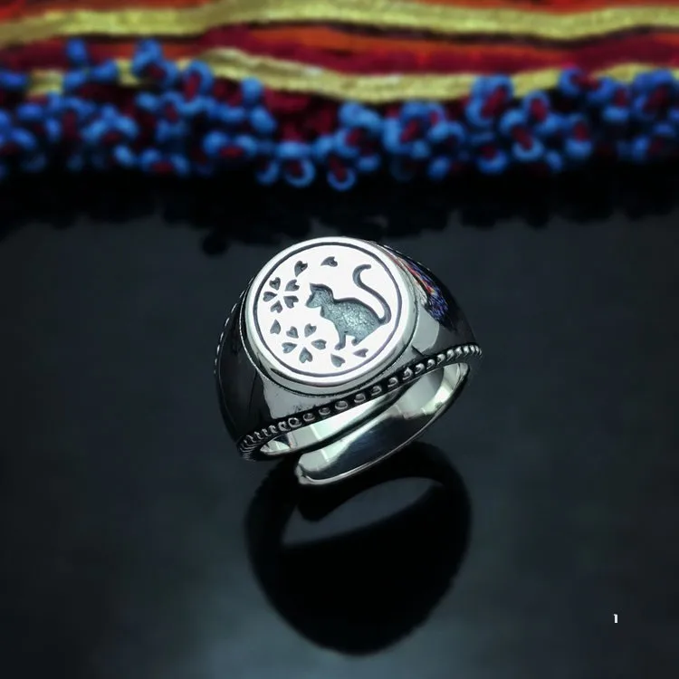 

Кольцо с серебряной тенью, тайское кольцо с кошкой, хороший подарок, порезанное серебряной тенью, кольцо с серебряным кольцом, подарок, подарок