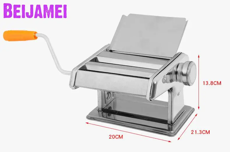 BEIJAMEI Stainless Steel Home Handle Pasta Presser Maker Household Manual Noodle Pressing Making Machine