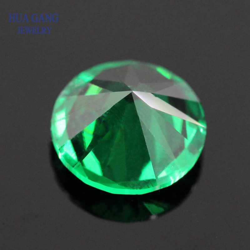 Green Nano Precious Stone Round Brilliant Cut Synthetic Gems For Jewelry 0.8~2.5mm High Temperature Resistance Nano