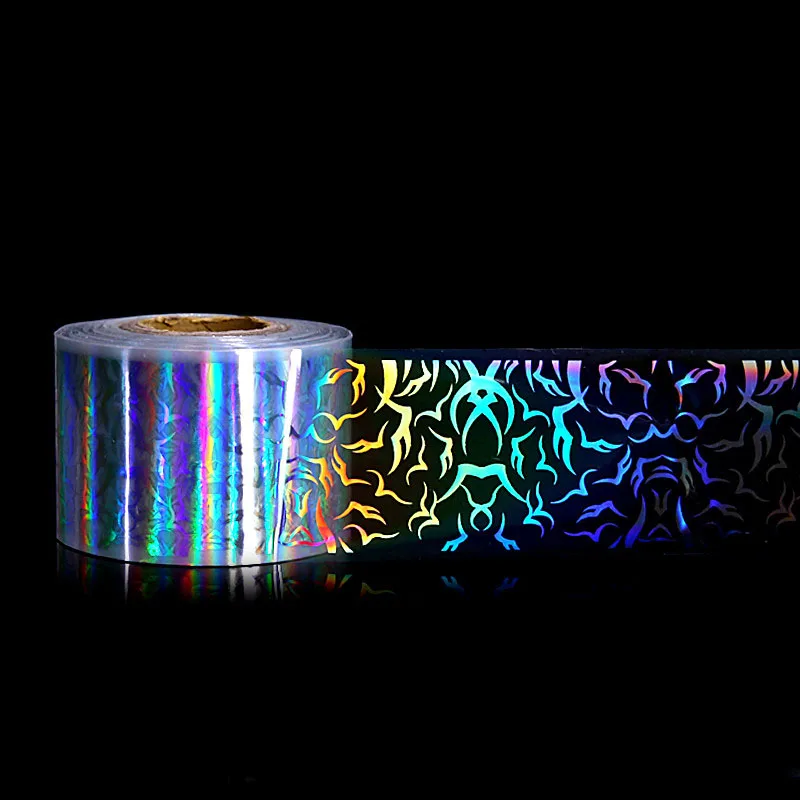 4cm*120m Holographic Nail Foil Fish scale Marble Flowers Series Manicure DIY Decorations Nail Art Transfer Nail Sticker 1Roll