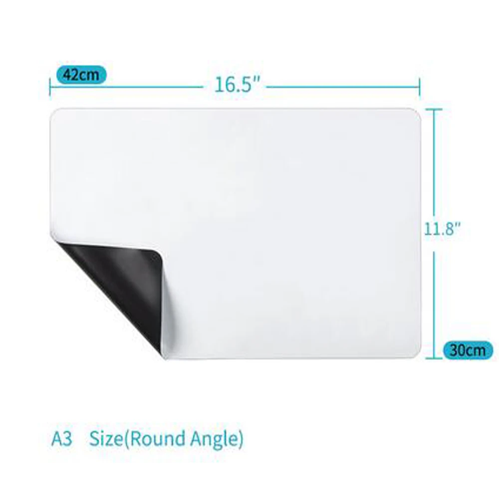 A3 Sloft Magnetic Dry Erase White Board Sheet For Kitchen Fridge With Stain Resistant Technology Refrigerator Organizer Planner