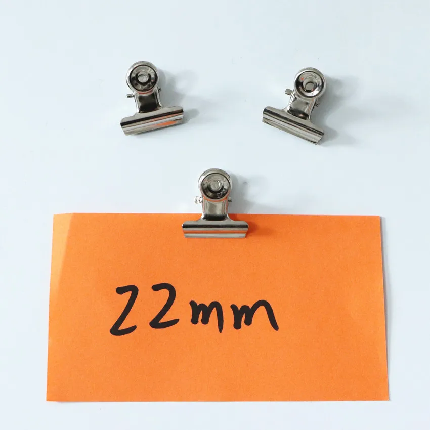 6 sztuk 22mm 30mm magnetyczny okrągły metalowy klips do tablicy srebrny buldog klip ze stali nierdzewnej bilet klip piśmienne materiały biurowe