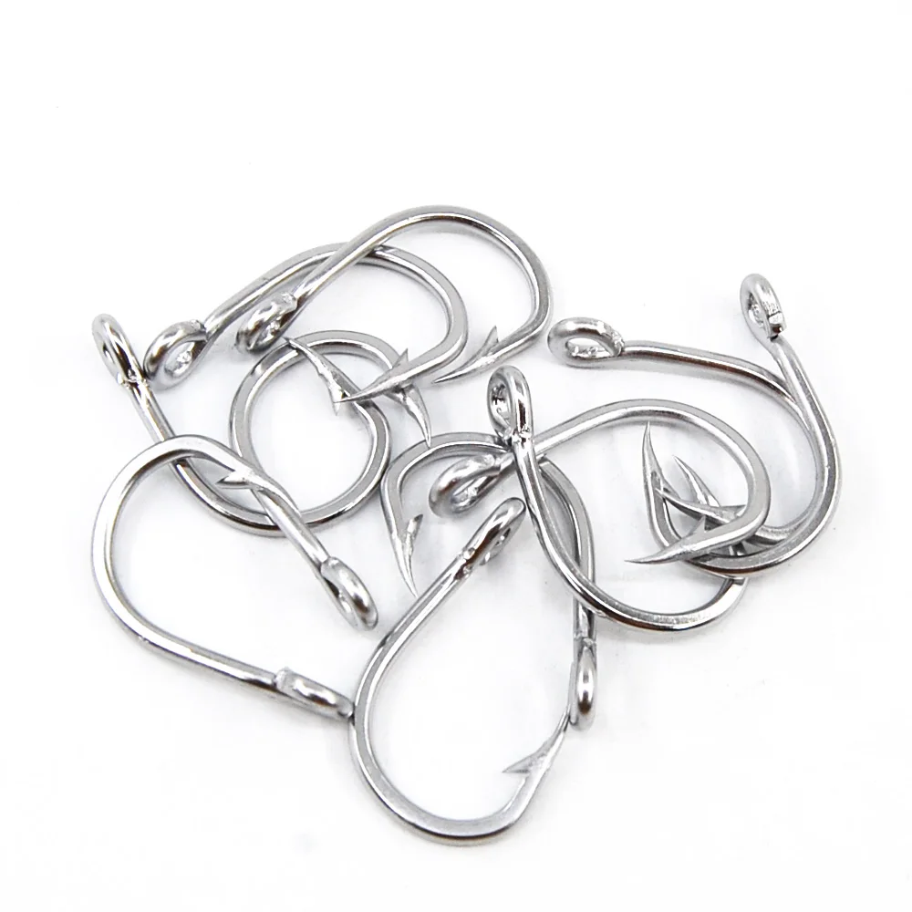 JSM 30pcs 10884 Stainless Steel Fishing Hooks Big Game Fish Tuna Bait Large Fishhooks Size 5/0 6/0 7/0 8/0 9/0 10/0