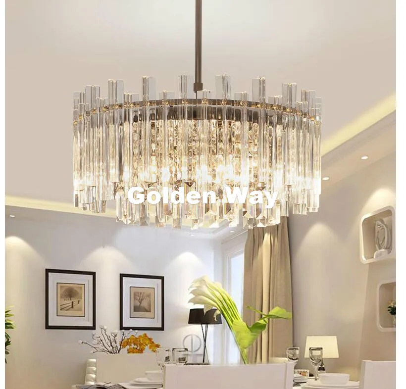 

Free Shipping Pendant Lamp D50cm Crystal Lighting Modern Living Room Kroonluchter Lamparas De Cristal LED AC Pendant Lighting