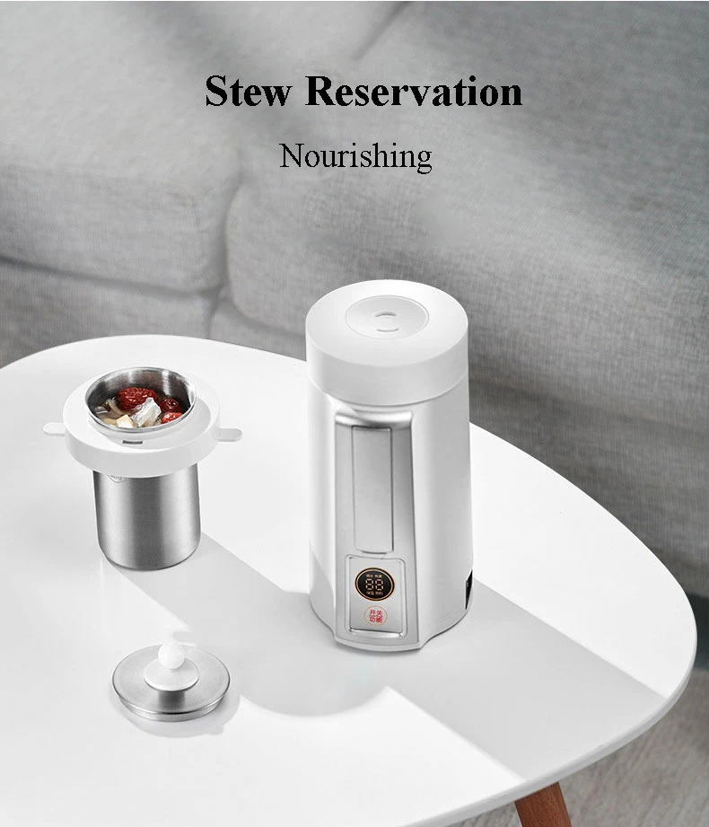 Hervidor plegable de viaje nórdico, hervidor eléctrico pequeño para 1 persona, aislamiento, una taza de agua caliente eléctrica, taza de estofado de salud