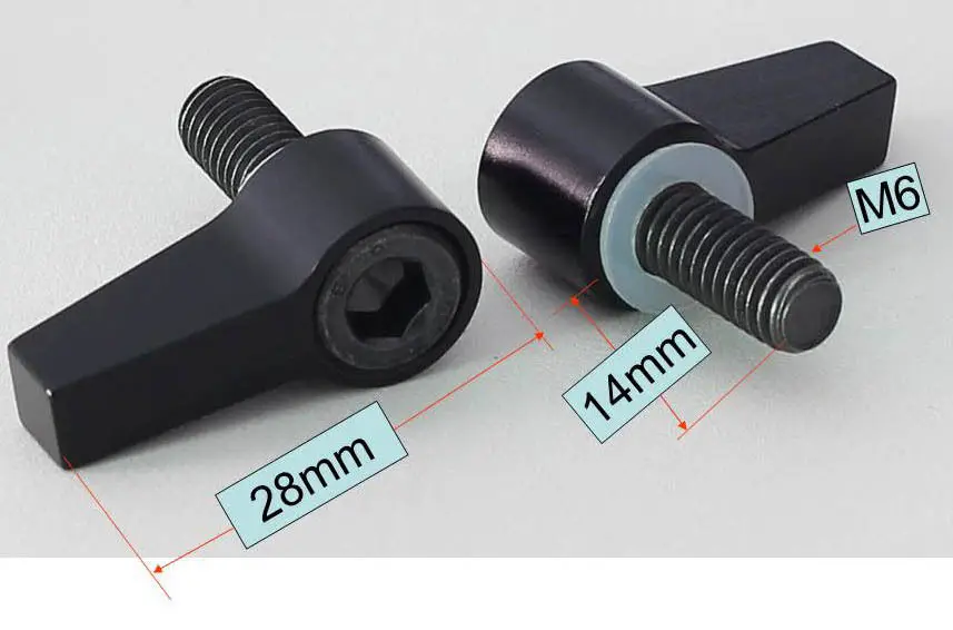 4pcs black aluminum M6 Knob Thumb Screw L Shape Screw For 15mm Rod Rail Rig Clamp tripod camera