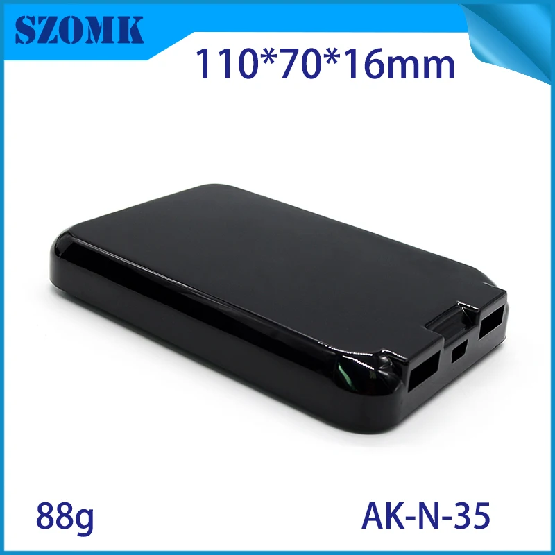 10 Pieces 110*70*16mm plastic portable battery charger housing box szomk black plastic enclosure project box distribution box