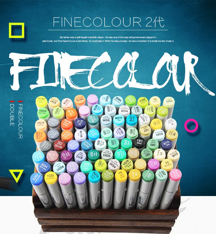 Finecolour 30/40/50/60/160 Set Colourful And Professional Sketch Permanent Art Marker Pen For Manga Markers For Drawing