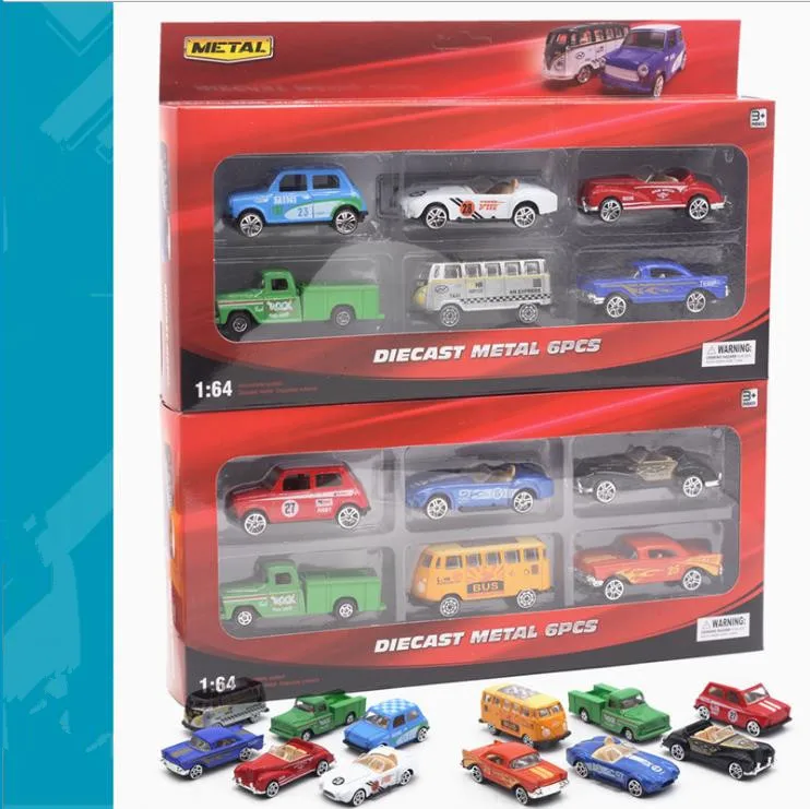 Simulation classic car toy,1:64 scale alloy bus,truck car toys,6pcs Collecting toy model,child\'s gift, wholesale,free shipping