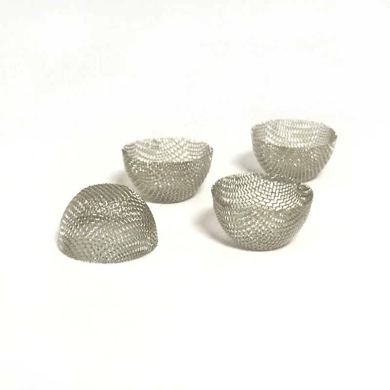 50pcs 60Mesh 12mm Diameter 8mm Height 304 Stainless Steel Metal Filter Domed Bowl Silver Screens Smoking Pipe Filter Screen