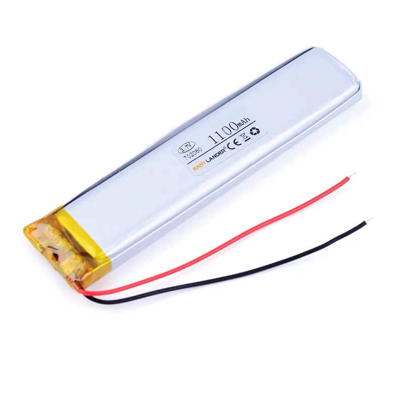 702080 3.7V 1100mAh Rechargeable li Polymer Li-ion Battery For tachograph LED light  Speaker Toys mobile bluetooth 701979 702180