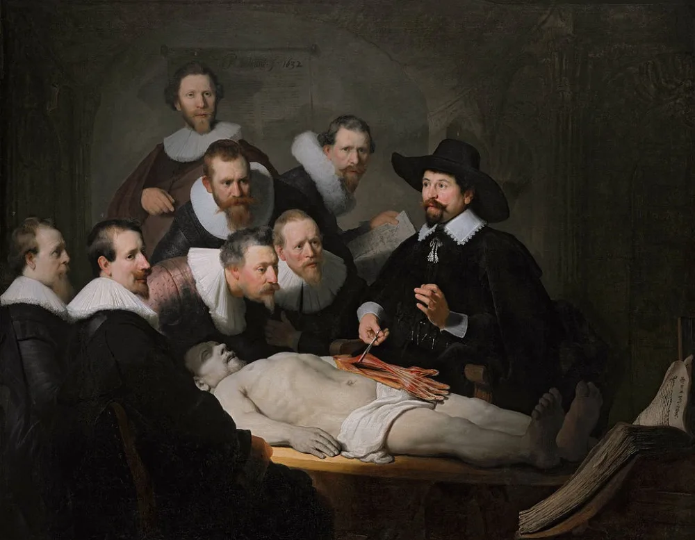 Netherlands Holland Dutch art Rembrandt van Rijn  The Anatomy Lesson of Dr. Nicolaes Tulp copy print art painting--free shipping