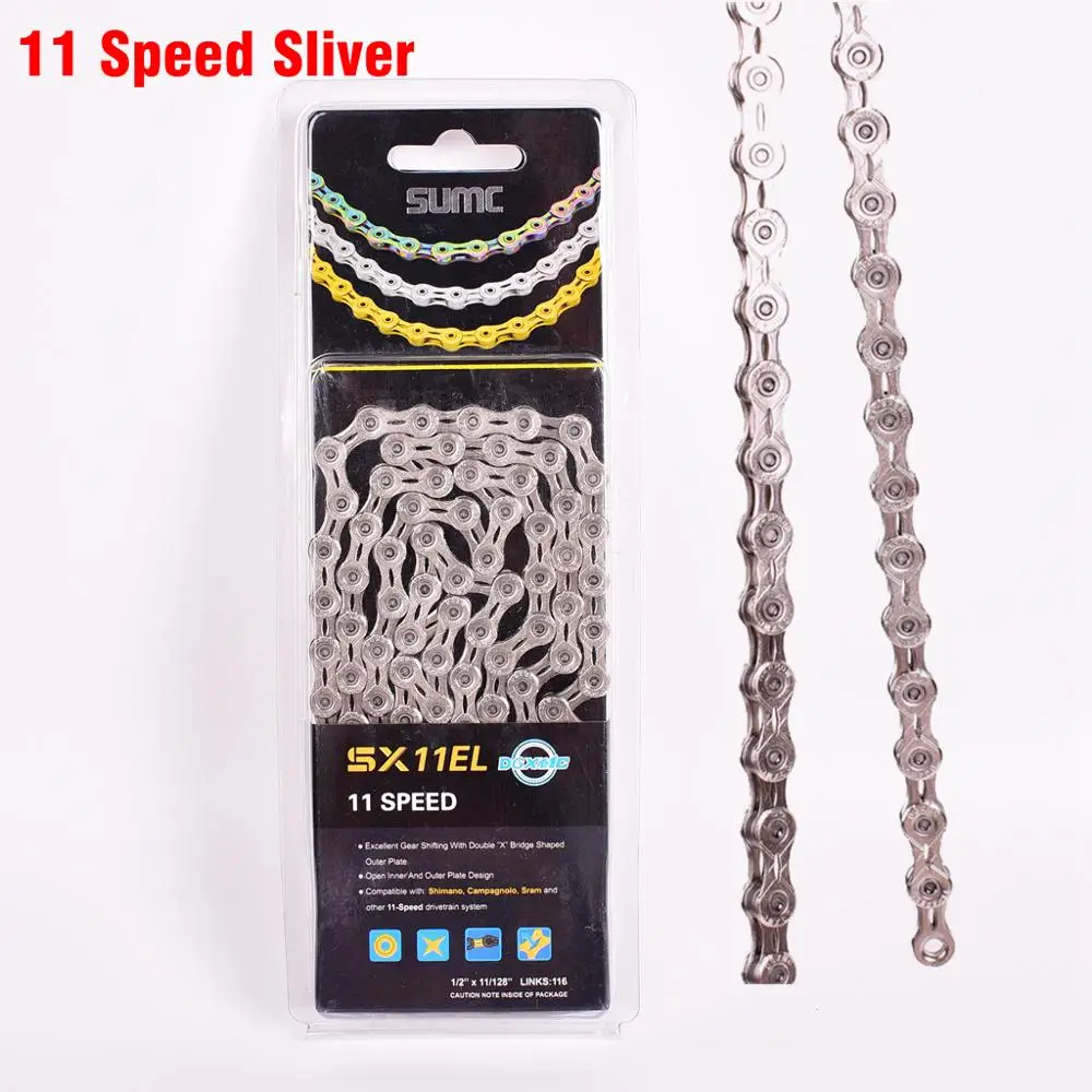 11 Speed Bicycle Chain11S 22S 33S  MTB Mountain Road Bike Bicycle Chains Titanium Golden Silver Missing Link For M7000 M8000 K7