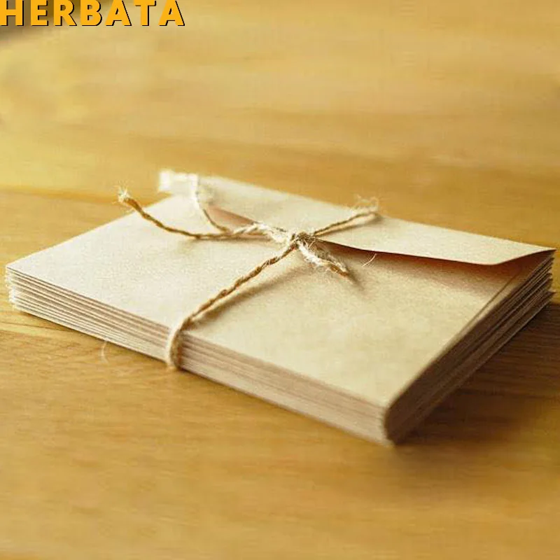 

HERBATA 10PCS/lot New Vintage Kraft paper envelope wedding gift envelopes 165*11mm school and office supplier stationery