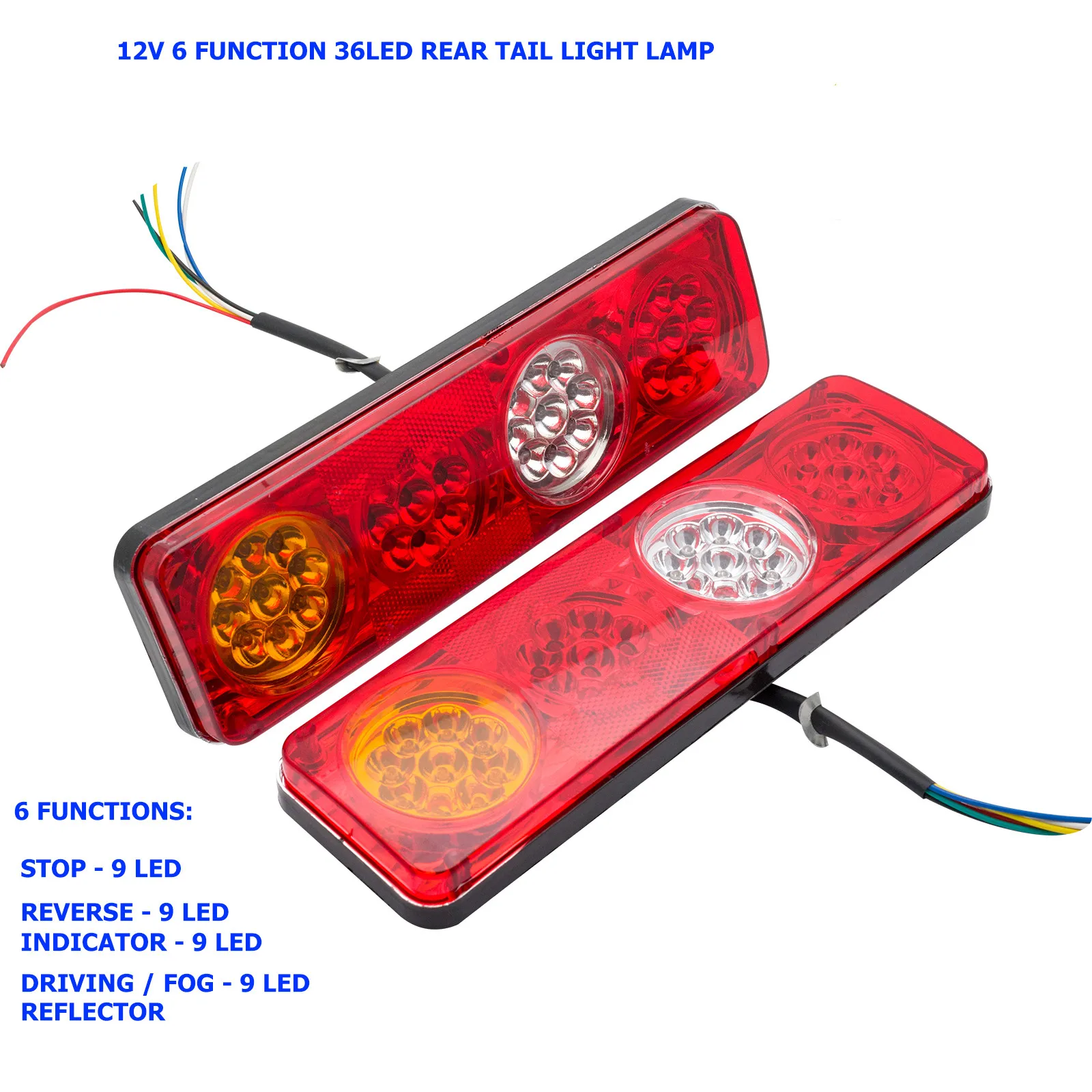 2pcs/1pc 12V 24V Car Light Assembly Rear Tail Light for Trucks Waterproof Stop Turn Signal Revese Lamp for Trailer Caravan Lorry