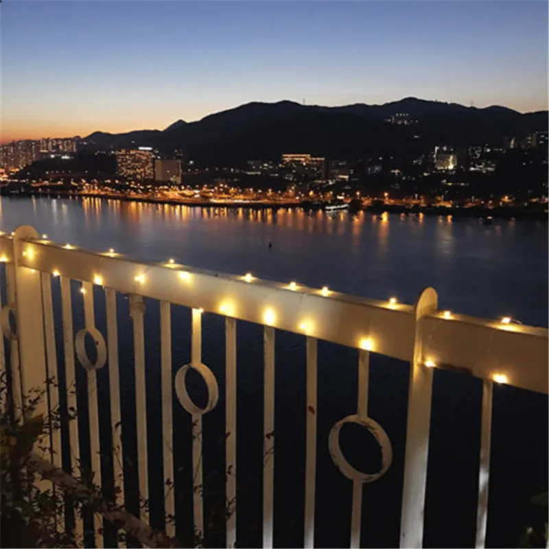 Linha de cobre com luzes de led 50 100, 2m, 5m, 10m, para áreas internas e externas, iluminação para casa, jardim, decoração de natal