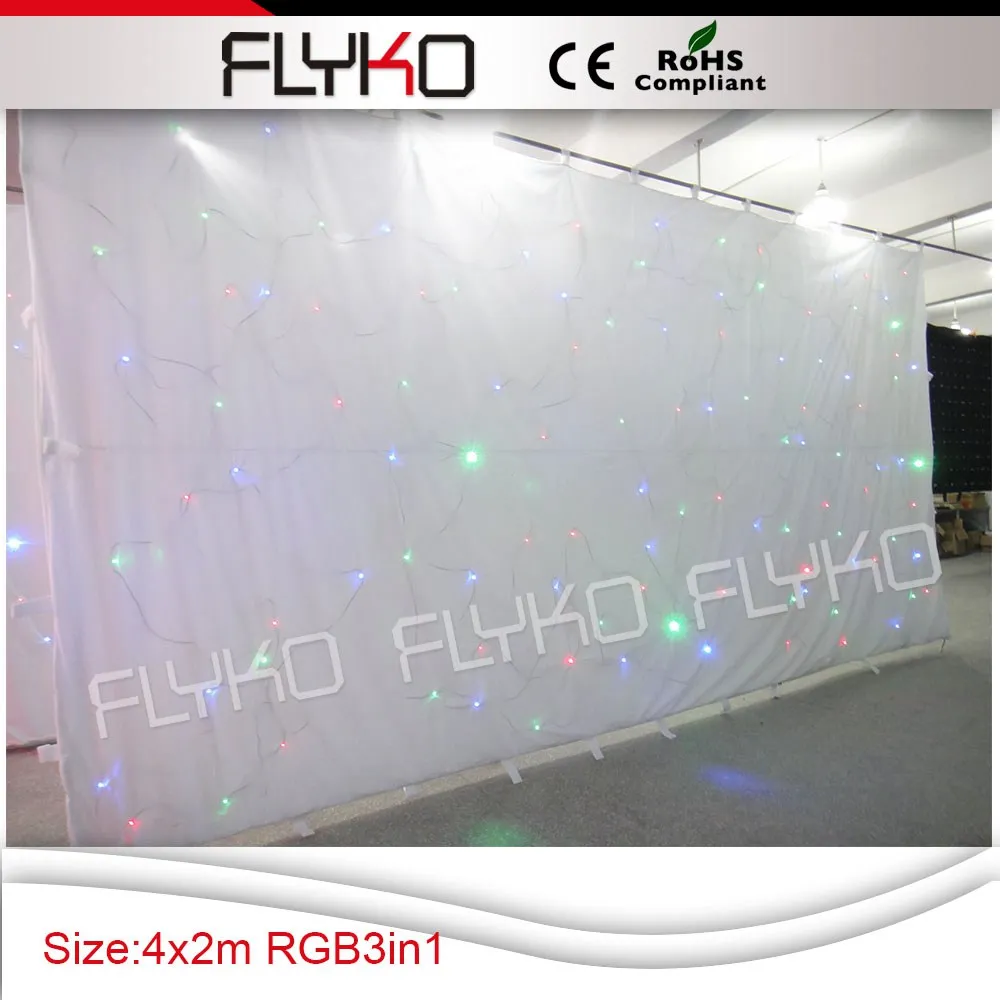 

Free shipping low price High quality more led lamp 4x2m White led vision curtain