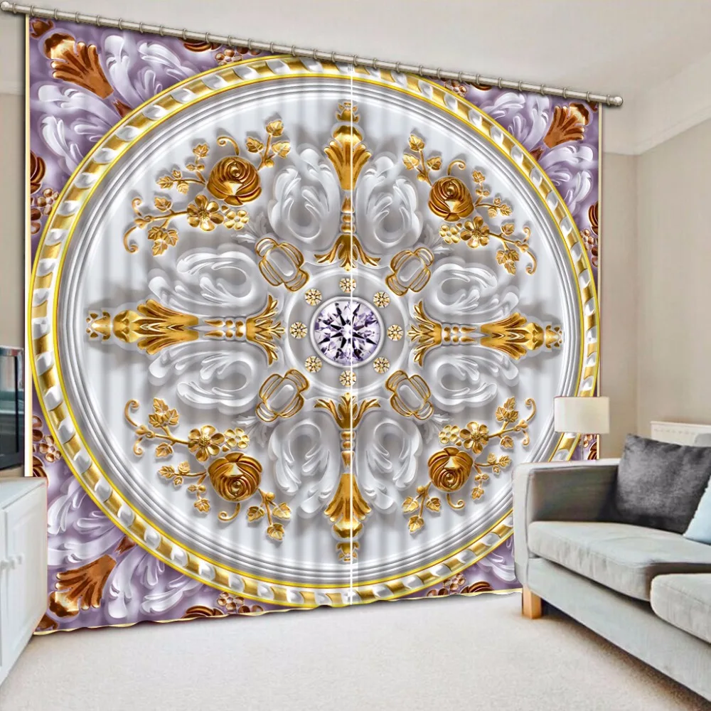 

3D Curtains Drapes For Bed room European Modern bedroom curtain patterns relief 3d printed curtains 3D Curtains