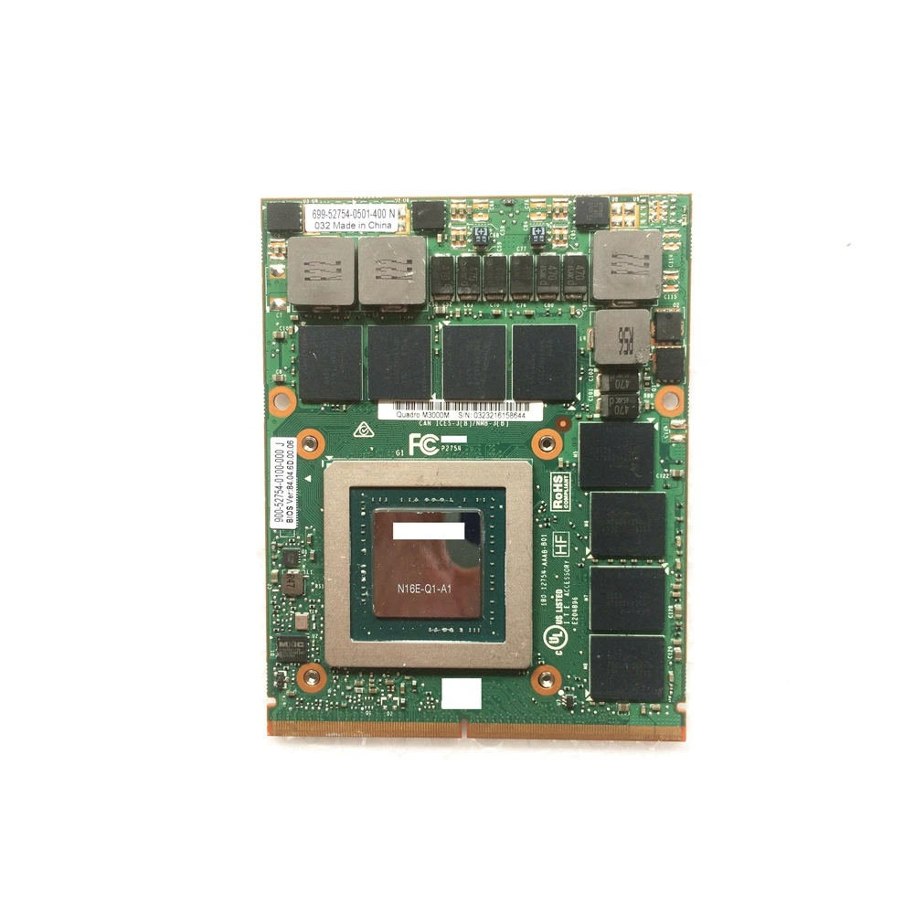 

CN-0H99YY 0H99YY H99YY Quadro M3000M 4GB GDDR5 MXM 3.0b Video Card N16E-Q1-A1 for Precision 7710 M6800 Laptop