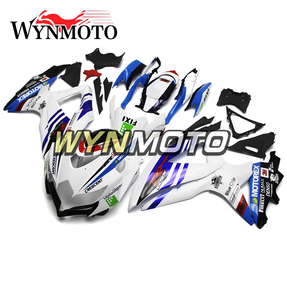 

Complete Fairings Kit For GSXR600 750 2008-2010 08 09 10 Injection ABS Plastics Fairings Bodywork Cowlings White Blue Colorful