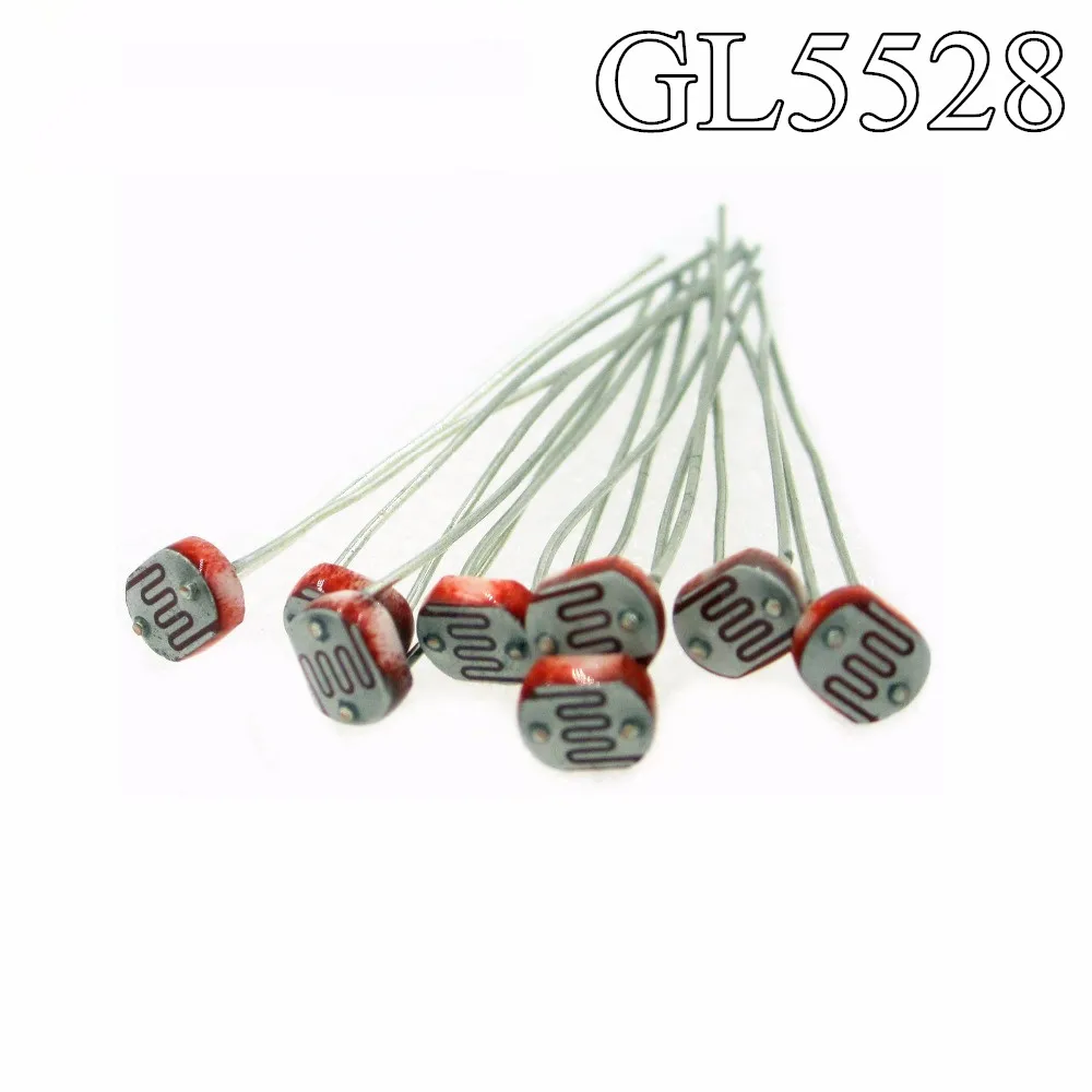 50 قطعة x GL5528 المقاوم الموثق للضوء LDR 5 مللي متر المقاوم الضوئي الجملة والتجزئة المقاومة الضوئية