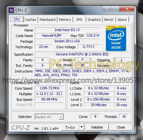 Imagem -02 - Intel Xeon-processador v3 de 2667 Ghz Versão Intel Xeon es E52667v3 Qeya e5 2.90 v3 Núcleos 35m e5 2667v3