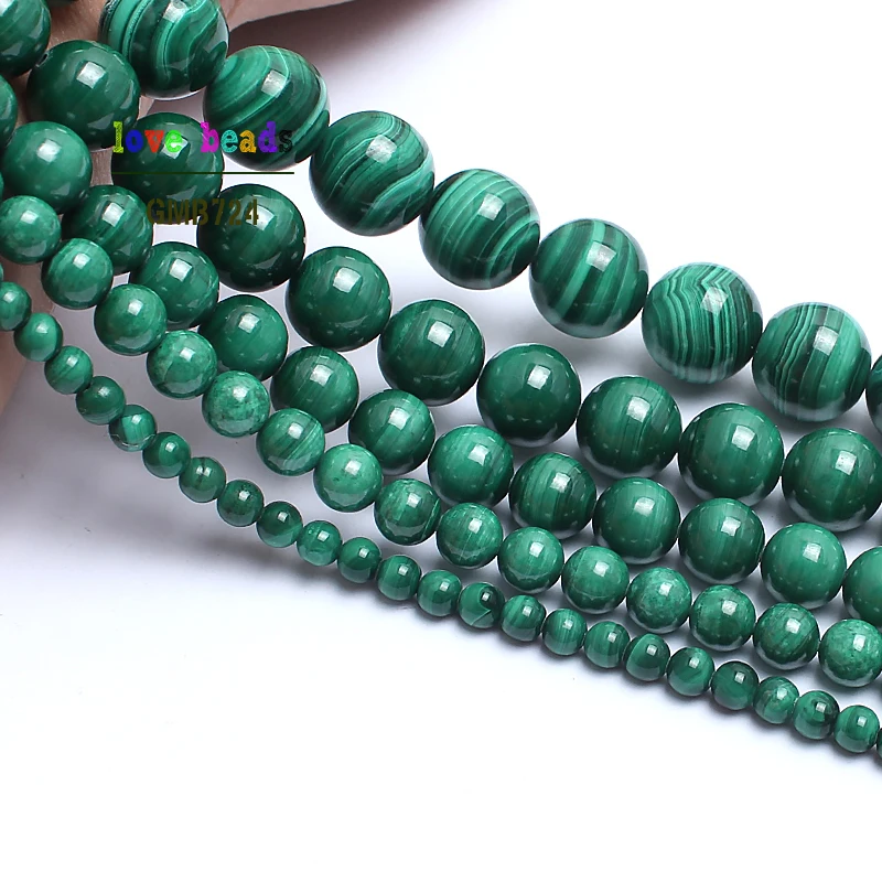 Natural Genuine Green Malachite Stone Round Beads For Jewelry Making 15inches 4/6/8/10/12mm Natural Gem Stone Beads DIY Bracelet