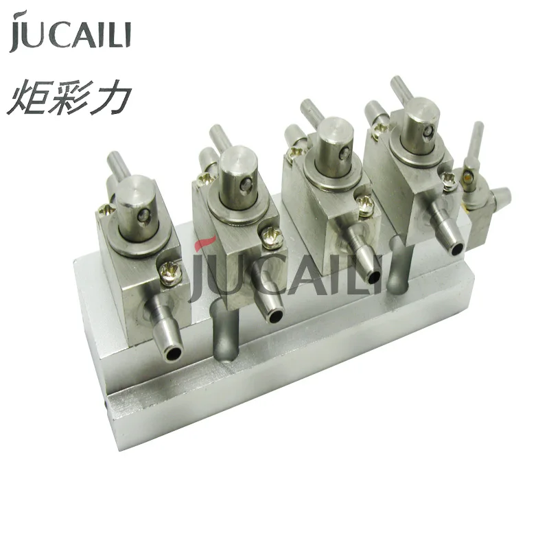 Jucaili printer printhead cleaning 3 ways cleaning valve units assembly with metal hand valve