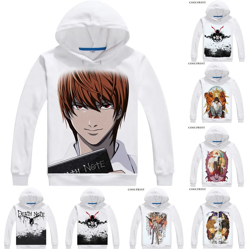 

Death Note Hoodies Multi-style Hooded Hoodie Desu Noto Light Yagami Shinigami Ryuk L Lawliet Cosplay Sweatshirts