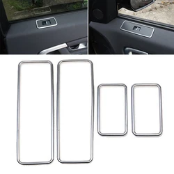 4pcs/Set Silver Car Door Window Switch Cover Trim High Quality ABS Plastic suitable For Land Rover Discovery Sport 2015-2018