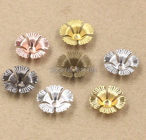 17x4mm Multi-color Plated Brass Metal Blank Filigree Circle 3D Flower Charms Links Spacer Beads Connectors DIY Jewelry Findings