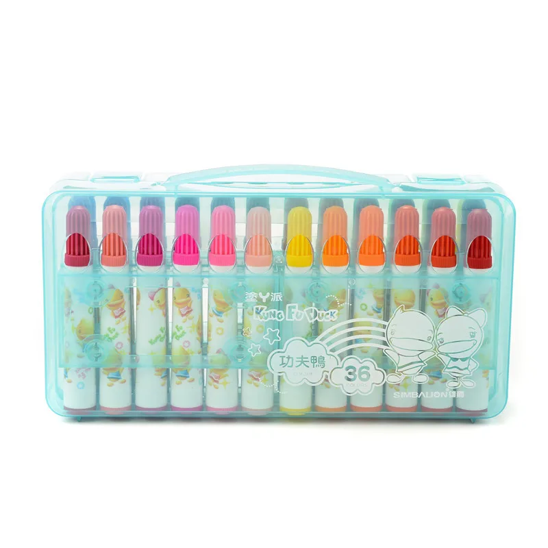 SIMBALION 36 color watercolor pen graffiti painting brush box painting brush head nontoxic crude children