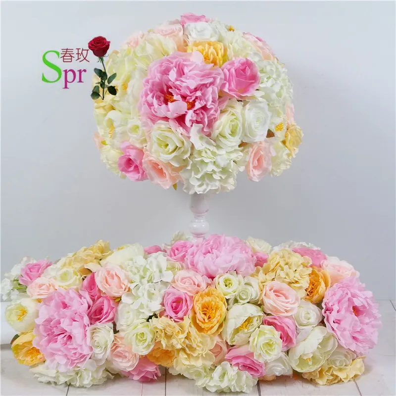 SPR New arrival wedding table center flower ball nature color road lead artificial flore  wedding & party backdrop decoration