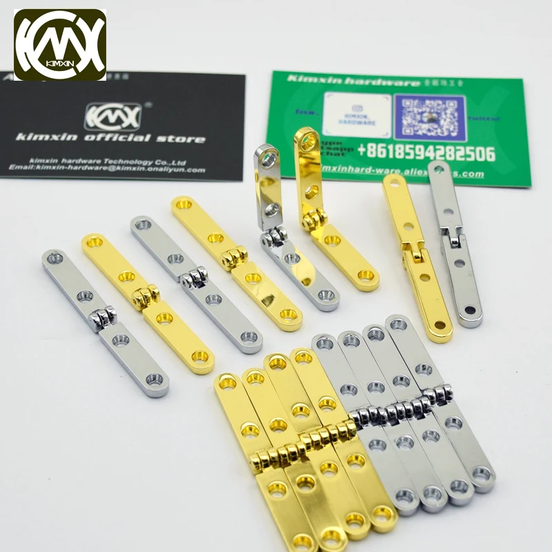 10pcs 54*6mm KIMXIN sales High quality 180degree Flat open hinges for jewlerycase Woodenbox zinc alloy hinge With screw W-322