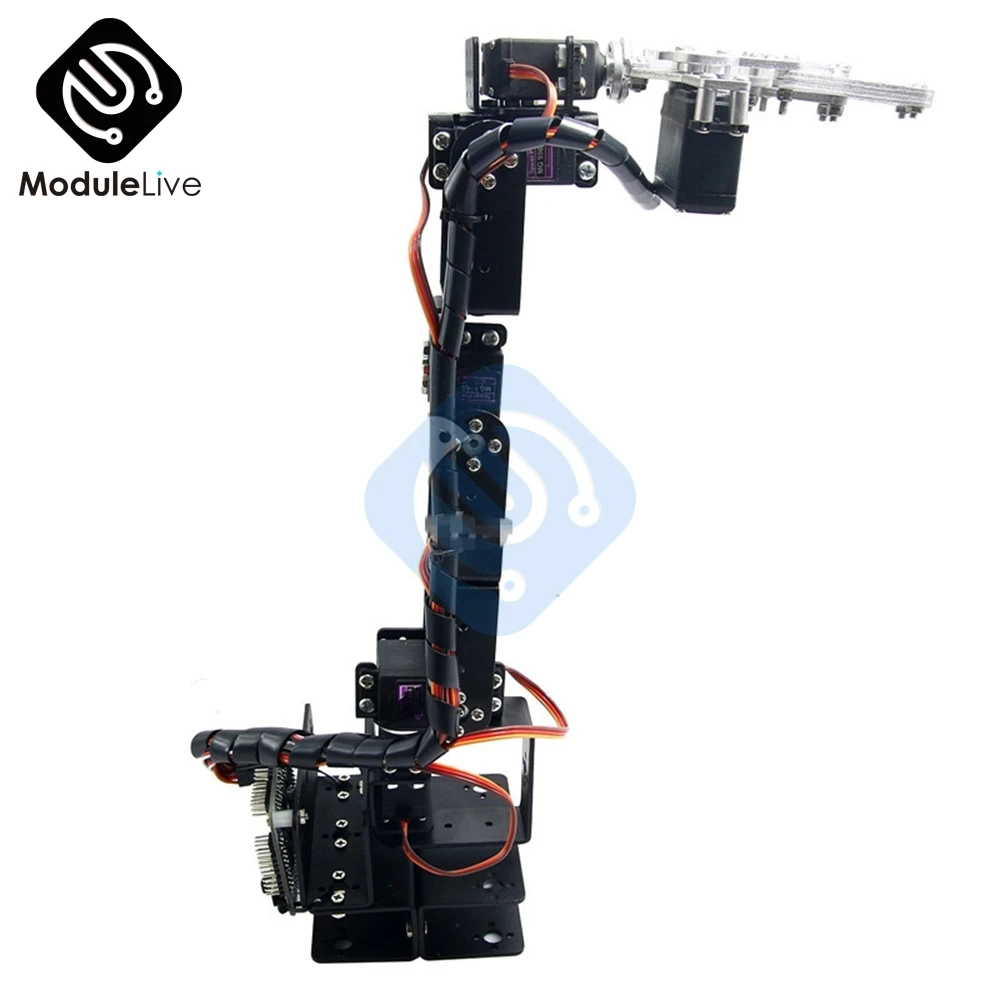 1Set Aluminium Robot 6 DOF Arm Mechanical Robotic Arm Clamp Claw Mount Kit Without Servos For Arduino DIY Robot Parts