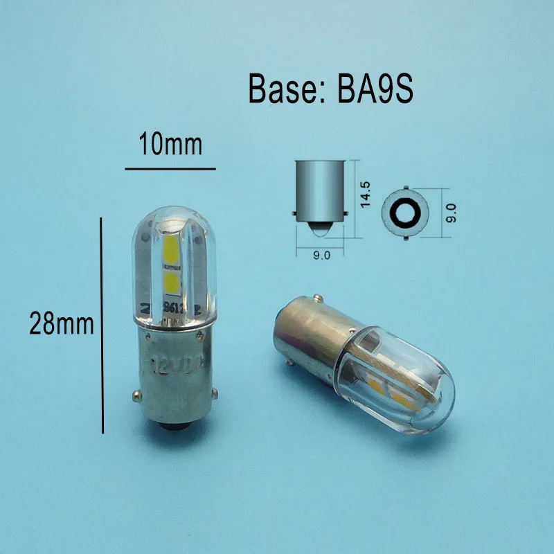 100PCS 6V t4w ba9s e10 LED Bulb LIndicator Light H21W BAY9S 12V SMD 48V 24V to 60V Wholesale