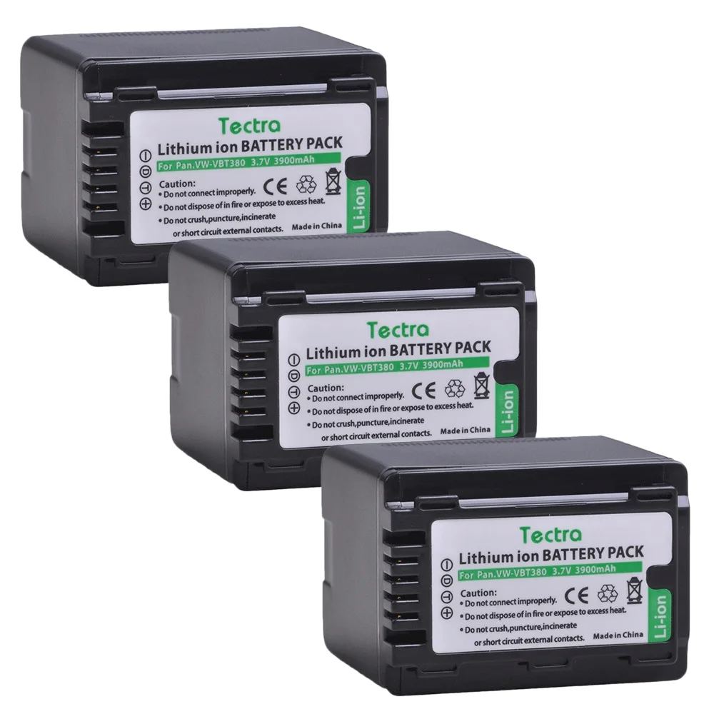 4pcs 3900mAh VW-VBT380 VBT380 VW-VBT190 Battery for Panasonic HC-V110, HC-V130, HC-V160, HC-V180, HC-V201, HC-V250,HC-V260