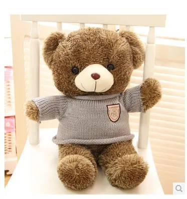 

Stuffed animal Teddy bear stripes sweater teddy bear about 23 inch plush toy 60 cm bear throw pillow doll wb528