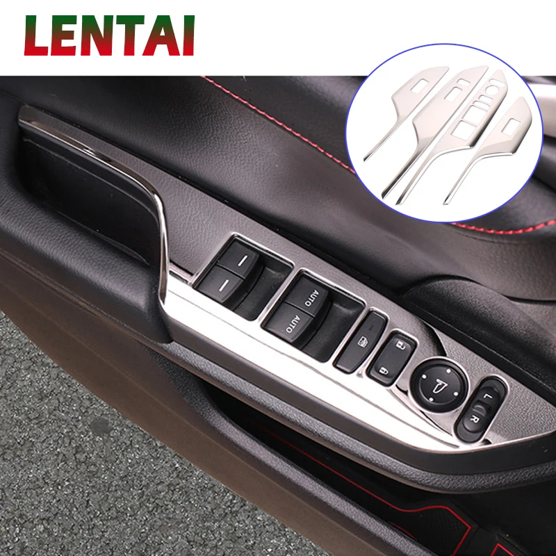 

4 шт., автомобильные наклейки для стеклоподъемника, из нержавеющей стали