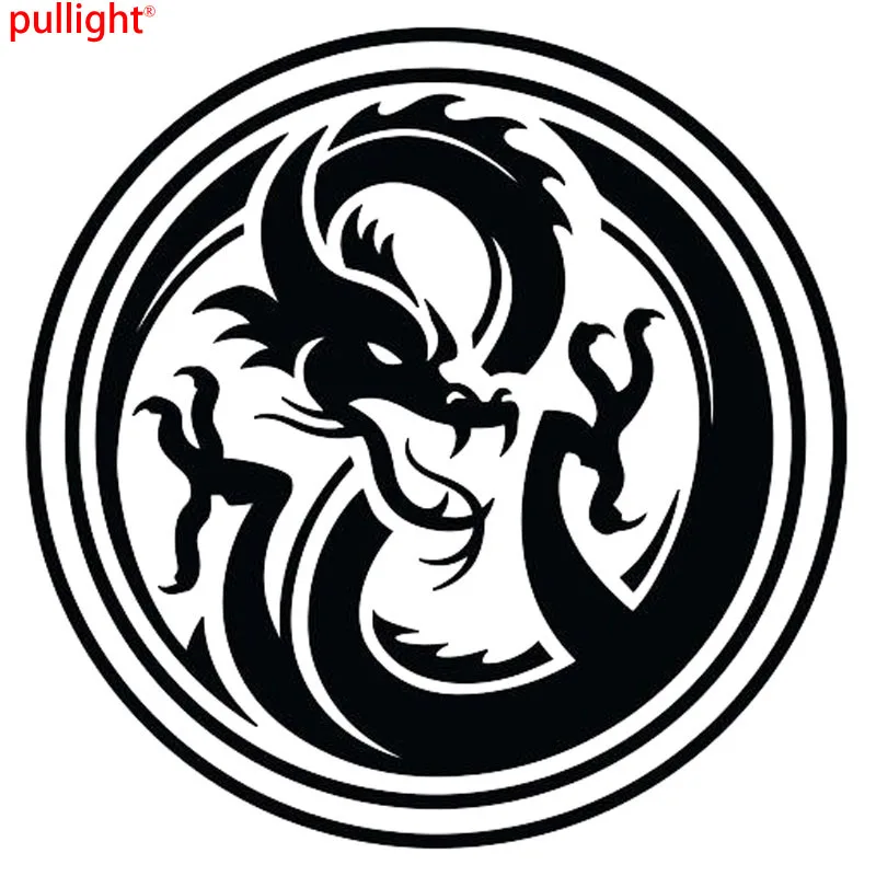 

15 * 15CM Classic Art Dragon Totem Logo Circular Motorcycle SUV Bumper Window Vinyl Car Design Sticker