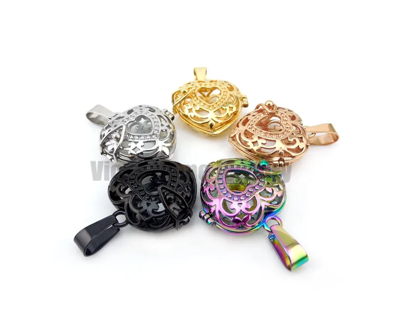 With Chain Gift Essential Oils Diffuser Locket Aromatherapy Locket 316L Stainless Steel Cage with Free Pads Drop Shipping