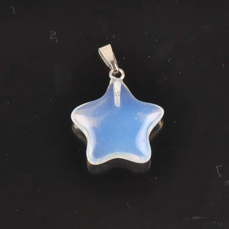 21mm 1/2Pcs Natural Stone Pendant opal star moon moonstone crystal For Necklace making TRS0234X